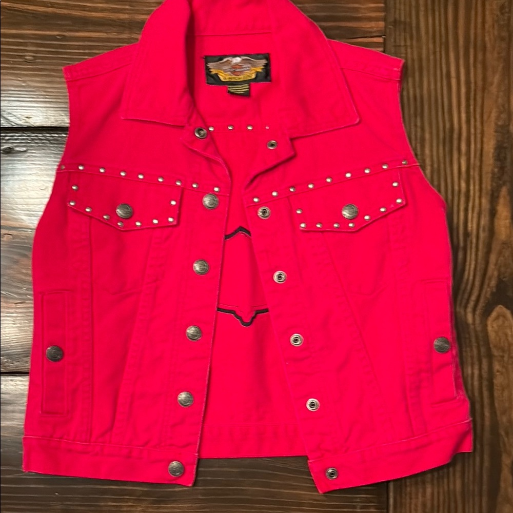 Vintage Harley-Davidson Red Studded Vest